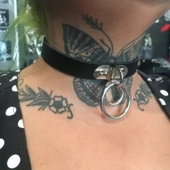 Funk Plus Double Ring Leather Choker