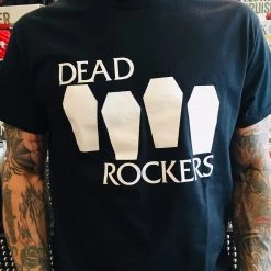 Band Merchandise Guys Dead Rockers Coffin Logo Shirt
