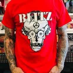 Band Merchandise Guys Blitz Red Skull Shirt