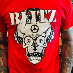Band Merchandise Guys Blitz Red Skull Shirt
