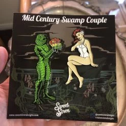 Sweet Siren Designs Mid Century Swamp Couple Enamel Pin Set
