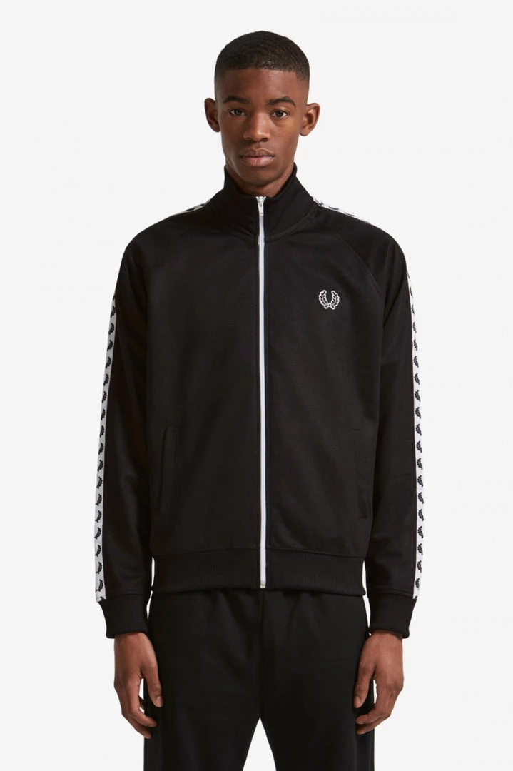 Fred Perry Taped Track Jacket Black 4 Fred Perry Taped Track Jacket Black