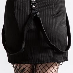 KillStar Gals Katy Coffin Pinstriped Mini Skirt