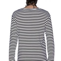 KillStar Lars Long Sleeve Black & White Striped Shirt