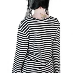 KillStar Lars Long Sleeve Black & White Striped Shirt