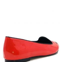 StrangeCvlt Jack O Lantern Red & Black Flats