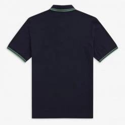 Guys Fred Perry Twin Tipped Polo Navy / Pistachio