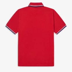 Guys Fred Perry Polo Salsa / White / Blue 13 Guys Fred Perry Polo Salsa / White / Blue