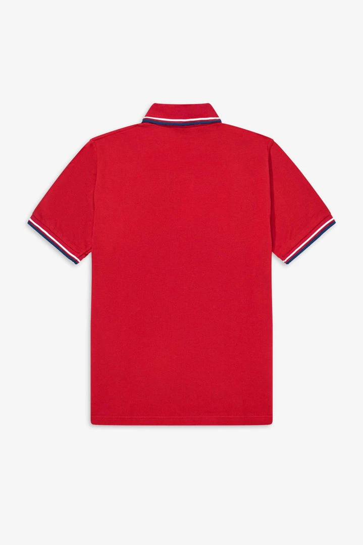 Guys Fred Perry Polo Salsa / White / Blue 8 Guys Fred Perry Polo Salsa / White / Blue