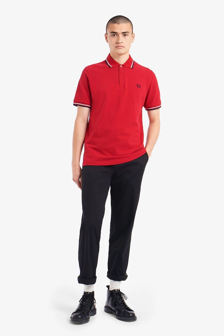 Guys Fred Perry Polo Salsa / White / Blue 4 Guys Fred Perry Polo Salsa / White / Blue