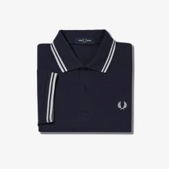 Fred Perry Twin Tipped Polo Navy Blue / White Guys
