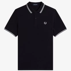 Fred Perry Twin Tipped Polo Navy Blue / White Guys