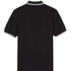 Guys Fred Perry Twin Tipped Polo Black / White 16 Guys Fred Perry Twin Tipped Polo Black / White