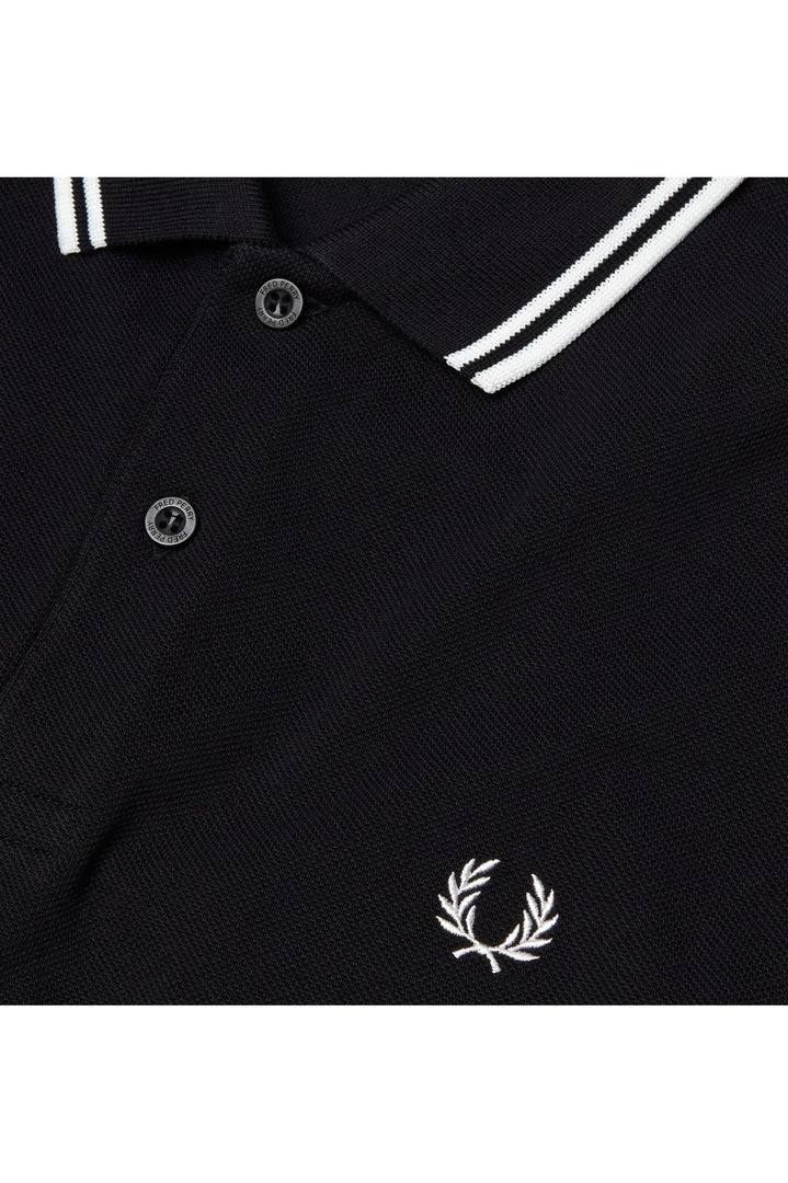 Guys Fred Perry Twin Tipped Polo Black / White 4 Guys Fred Perry Twin Tipped Polo Black / White