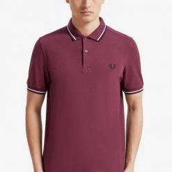 Fred Perry Polo Mahogany / White / Black (Last One Size SMALL!) Guys