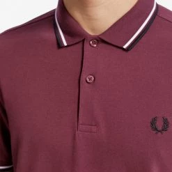 Fred Perry Polo Mahogany / White / Black (Last One Size SMALL!) Guys