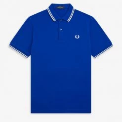 Fred Perry Polo Bright Regal / Snow White (Only Small Left!)