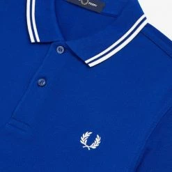 Fred Perry Polo Bright Regal / Snow White (Only Small Left!)