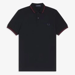 Guys Fred Perry Polo Black / Siren / Carbon Blue (Only Small Left!)