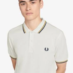 Fred Perry Twin Tipped Polo Snow / Gold / Black Guys