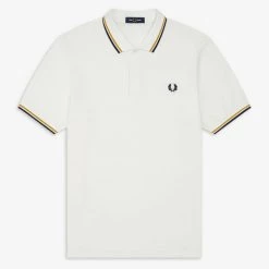 Fred Perry Twin Tipped Polo Snow / Gold / Black Guys