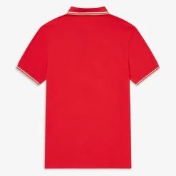 Guys Fred Perry Polo Jester Red / White / Champagne (Only Small Left!)