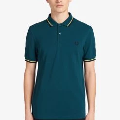 Guys Fred Perry Polo Petrol Dreams / Daffodil / Navy (Last Ones Sizes MED!)