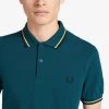 Guys Fred Perry Polo Petrol Dreams / Daffodil / Navy (Last Ones Sizes MED!)