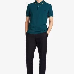 Guys Fred Perry Polo Petrol Dreams / Daffodil / Navy (Last Ones Sizes MED!)