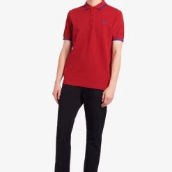 Fred Perry Twin Tipped Polo Deep Red / Cobalt
