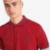 Fred Perry Twin Tipped Polo Deep Red / Cobalt