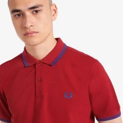 Fred Perry Twin Tipped Polo Deep Red / Cobalt