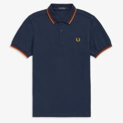 Fred Perry Twin Tipped Polo Deep Carbon / Red / Amber (Only Small Left!)
