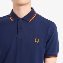 Fred Perry Twin Tipped Polo Deep Carbon / Red / Amber (Only Small Left!)