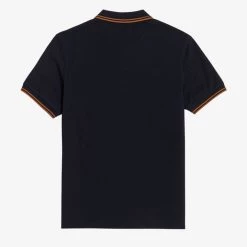 Guys Fred Perry Twin Tipped Polo Navy / Dark Caramel 11 Guys Fred Perry Twin Tipped Polo Navy / Dark Caramel