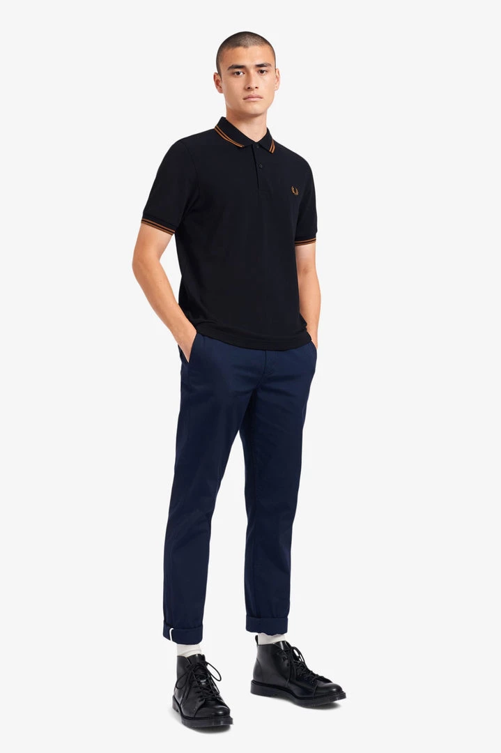 Guys Fred Perry Twin Tipped Polo Navy / Dark Caramel 7 Guys Fred Perry Twin Tipped Polo Navy / Dark Caramel