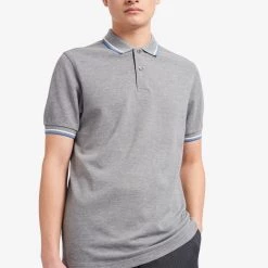 Guys Fred Perry Polo Steel Marl / Snow White / Riviera (Only Small Left!)