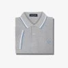 Guys Fred Perry Polo Steel Marl / Snow White / Riviera (Only Small Left!)