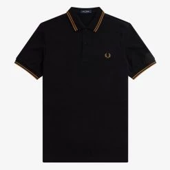 Fred Perry Polo Black / Dark Caramel
