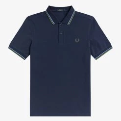 Fred Perry Polo Dark Carbon / Ash Blue / Pistachio