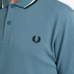 Fred Perry Polo Ash Blue / Snow White / Black Guys