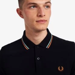 Fred Perry Polo Black / Light Blue / Clay Guys