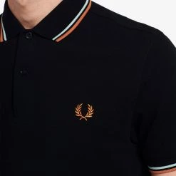 Fred Perry Polo Black / Light Blue / Clay Guys