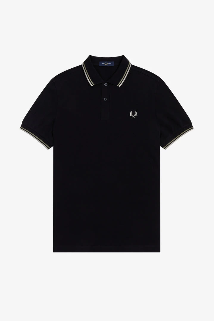 Fred Perry Twin Tipped Polo Black / Light Olive / Light Gray 4 Fred Perry Twin Tipped Polo Black / Light Olive / Light Gray