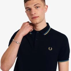 Fred Perry Twin Tipped Polo Black / Light Olive / Light Gray 10 Fred Perry Twin Tipped Polo Black / Light Olive / Light Gray