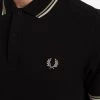 Fred Perry Twin Tipped Polo Black / Light Olive / Light Gray