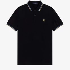 Guys Fred Perry Polo Black / Sky / Desert 10 Guys Fred Perry Polo Black / Sky / Desert
