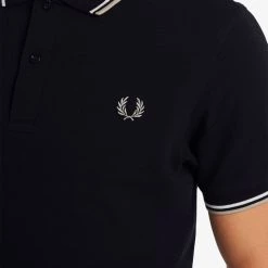 Guys Fred Perry Polo Navy / Snow White / Light Oyster