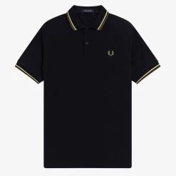 Guys Fred Perry Polo Navy / Waxyel / Milgr