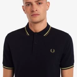 Guys Fred Perry Polo Navy / Waxyel / Milgr